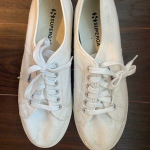Superga White Platform Sneakers